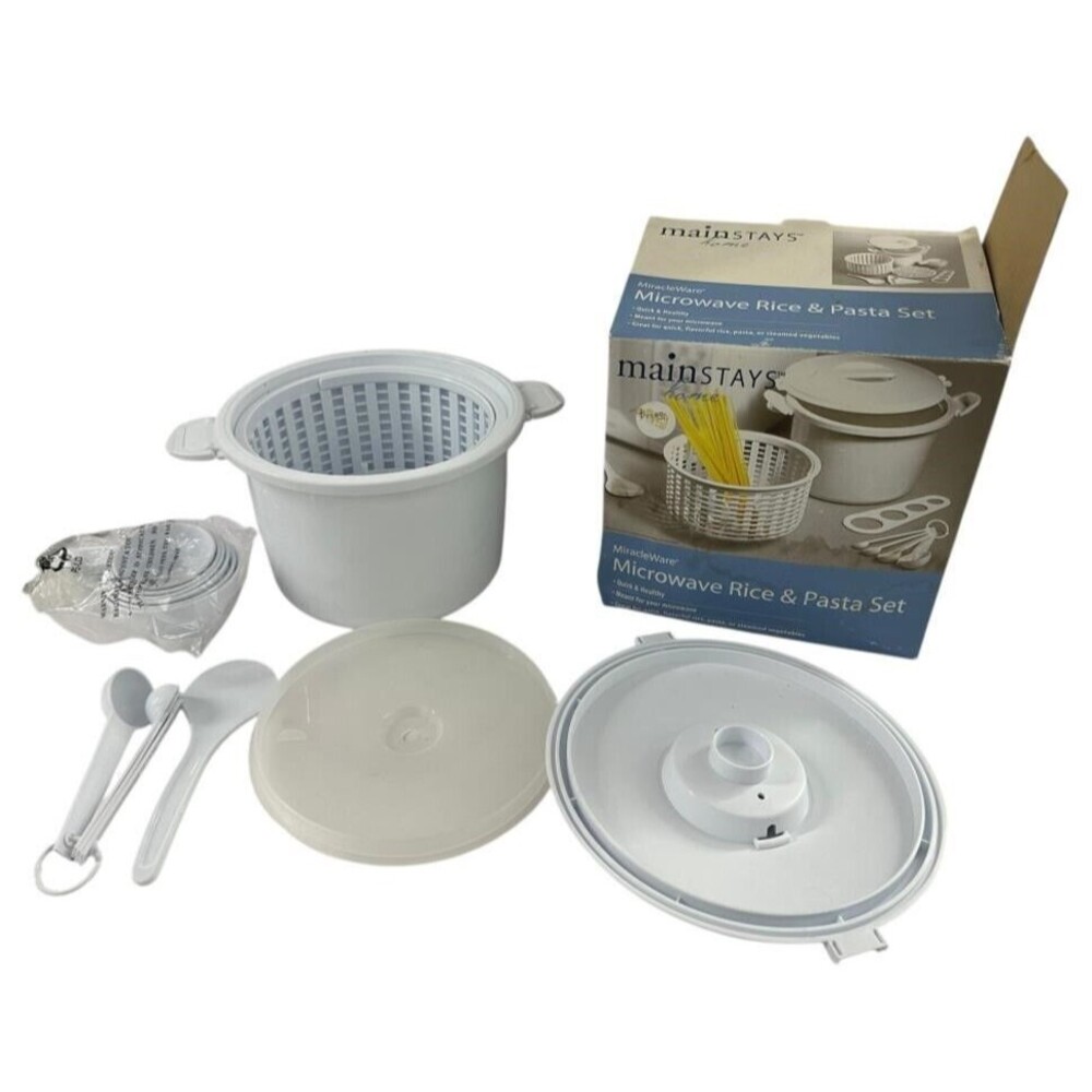 mainSTAYS Home MiracleWare Microwave Rice & Pasta Set Steamed Vegetables Healthy